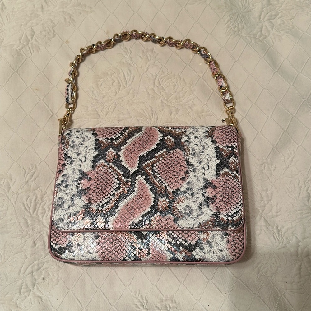 Kelly Wynne Pink Metallic Python Bag